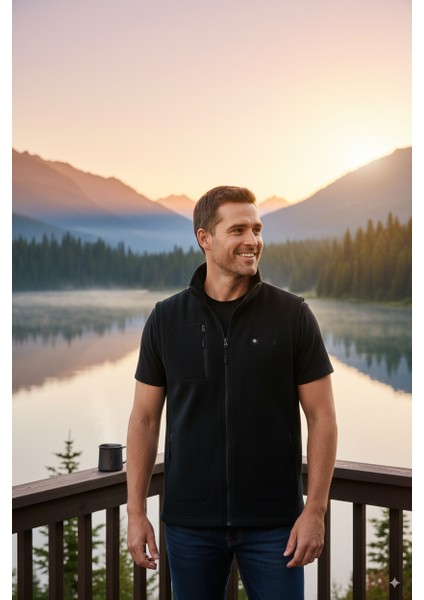 Erkek Kışlık Polar Yelek Önü ve Cepleri Fermuarlı Hakim Yaka Rahat Kesim Tam Kalıp fiyatları