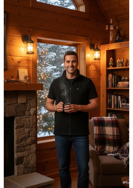 Erkek Kışlık Polar Yelek Önü ve Cepleri Fermuarlı Hakim Yaka Rahat Kesim Tam Kalıp indirimleri