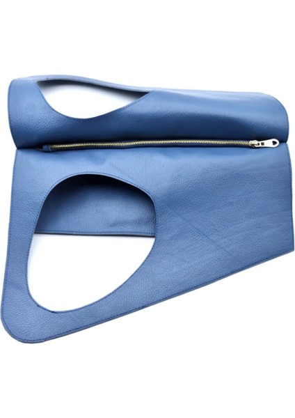 Asimetrik Model Deniz Mavisi Hakiki Deri El Portföy Clutch indirimleri