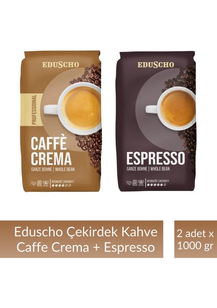 Eduscho Espresso + Crema Professional Çekirdek Kahve 1 kg x 2 Adet
