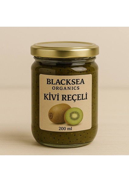 Doğal Kivi Reçeli 200 ml | Katkısız – Geleneksel Yöntemlerle Hazırlanmış | Blacksea Organics