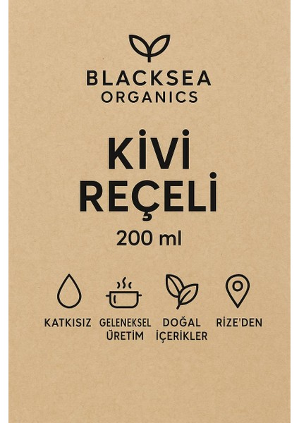 Doğal Kivi Reçeli 200 ml | Katkısız – Geleneksel Yöntemlerle Hazırlanmış | Blacksea Organics fırsatları