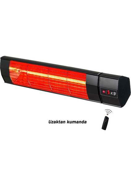 Rosse 3000W Uzaktan Kumandalı 5 Kademeli Dış Mekan Isıtıcısı Elektrikli Halojen Isıtıcı
