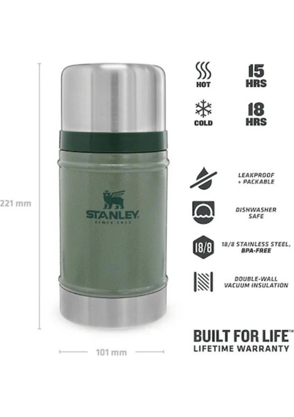 Klasik Vakumlu Çelik Yemek Termosu 0.70 Lt Yeşil fiyatları