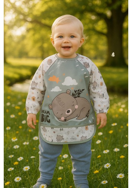 Laura Baby Uzun Kollu Sıvı Geçirmez Mama ve Aktivite Önlüğü