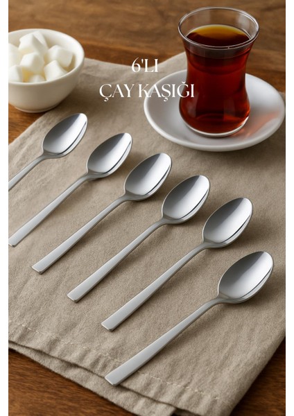 Paslanmaz Çelik 6’lı Çay Kaşığı Seti