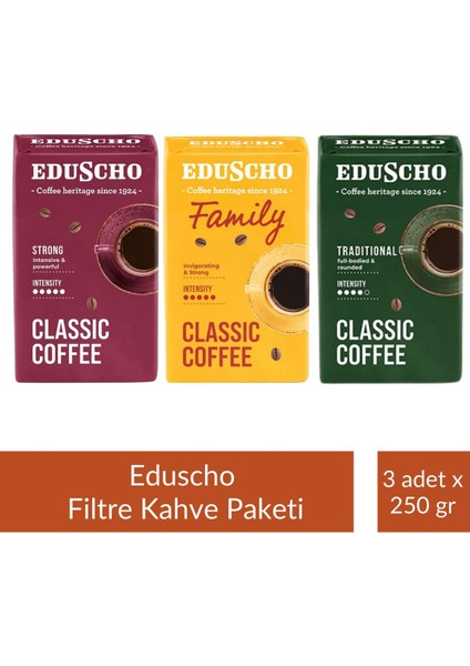 Eduscho Filtre Kahve Tanışma Paketi 250 gr x 3 Adet