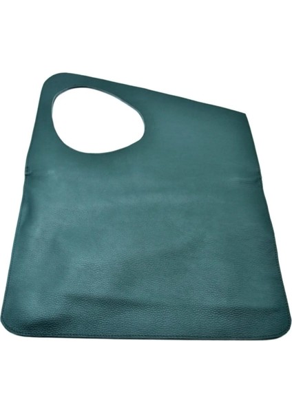 Asimetrik Model Ördek Yeşili Hakiki Deri El Portföy Clutch fiyatları