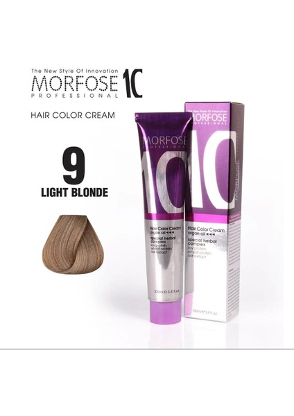Yeni Morfose Saç Boyası 100ML 9 Açık Sarı