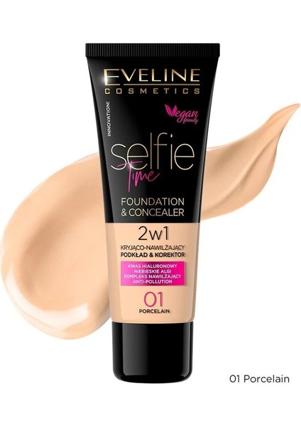 Selfıe Tıme Foundatıon & Concealer 01 Porcelaın 30-