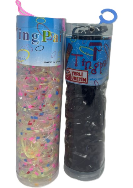 2'li Şeffaf Renkli Kopmayan Lastik Toka Perma Lastik Toka