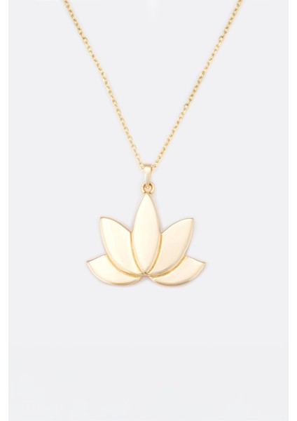14 Ayar Altın Minimalist Lotus Çiçeği Kolye fiyatları