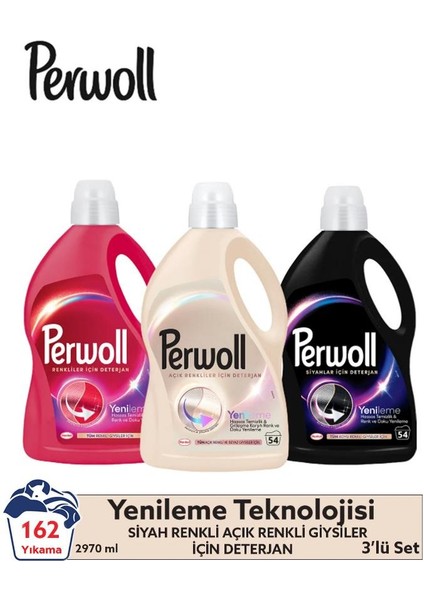 Hassas Bakım Sıvı Çamaşır Deterjanı 3X2,97L (162 Yıkama) – Renkli, Siyah ve Açık Renk Çamaşırlar Için
