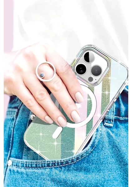 Zengezur Joko Iphone 15 Pro Rasasi Simli Magsafe Kapak - Şeffaf fırsatları