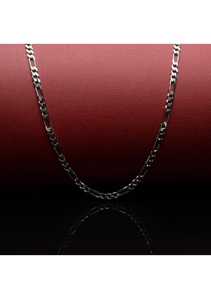 100 Mikron Rodyum Figaro Gümüş Zincir fırsatları