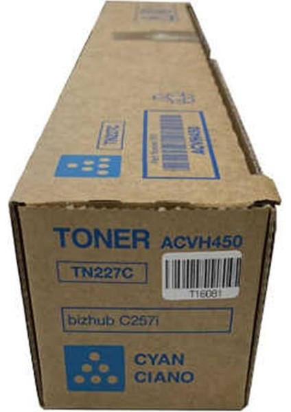 Konica Minolta TN-227C Cyan Mavi Orjinal Fotokopi Toneri Bizhup C257I 24.000 Sayfa