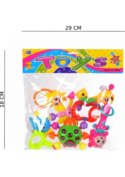 Pvc Poşette Hayvan Figürlü Çıngırak Set