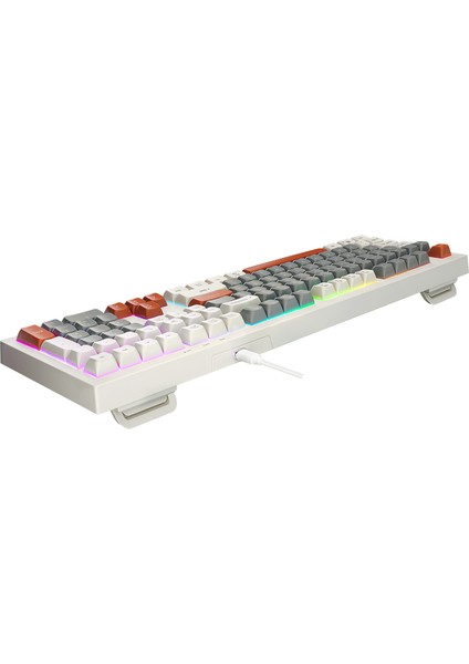 Km-77 Runa Gri/krem/kahve USB Rainbow Aydınlatmalı Sessiz Q Klavye + Mouse Set indirimleri