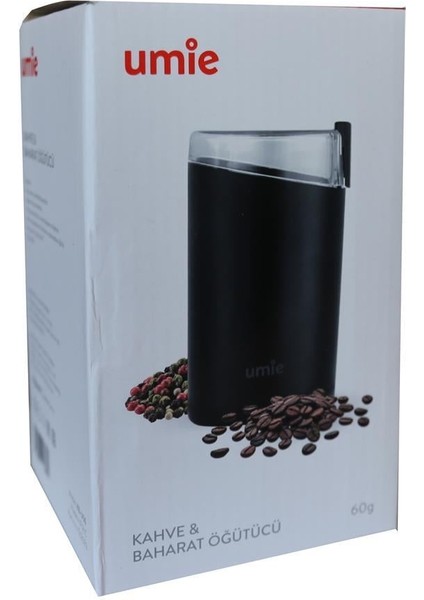 Umıe KB-U50 60G Kapasiteli Siyah 140W Kahve ve Baharat Öğütücü