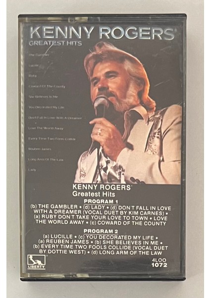 Kenny Rogers Greatest Hits Kaset (Orijnal Dönem Baskı Kaset)