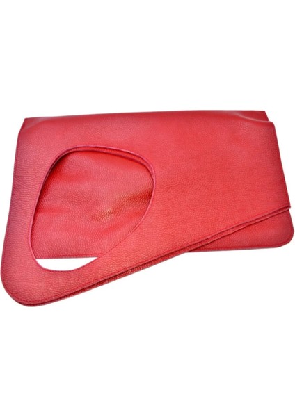 Asimetrik Model Kırmızı Hakiki Deri El Portföy Clutch fiyatları