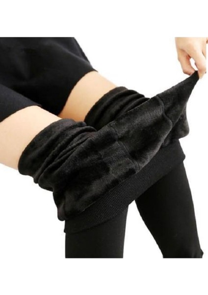 Thın Lookıng Termal Içi Polarlı Tayt Düz Siyah Yeni Ürün