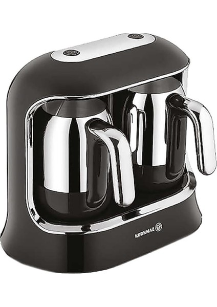 Kahvekolik A861-01 Twin Siyah-Krom Türk Kahve Makinesi