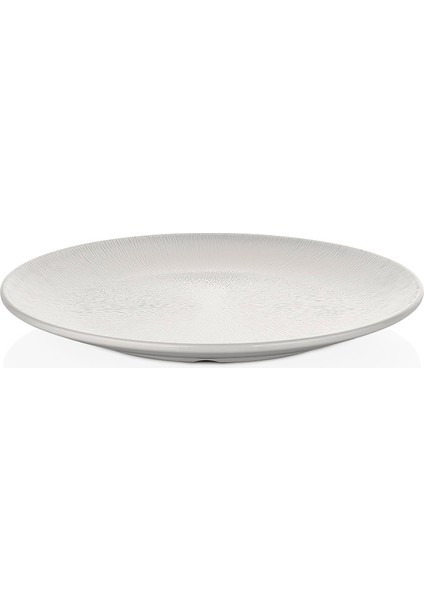 10940.CW - Mina Yağmur Efektli Krem Beyaz Yuvarlak Tabak 40 Cm, Thermoset Melamin