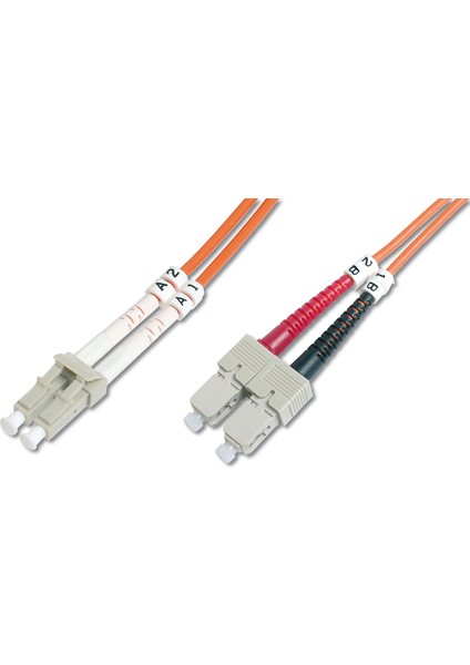 Digitus Lc-Sc Fiber Optik Patch Kablo, 2 Metre, Multimode, Duplex, 62.5/125