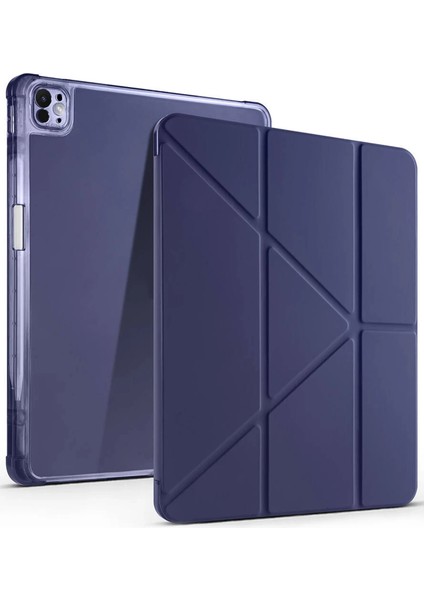 Zengezur Newface Ipad Air 13 (2024) Kılıf Kalemlikli Mars Tablet Kılıfı - Lacivert