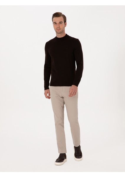 Erkek Taş Slim Fit Pamuk Karışımlı Armürlü Kanvas Pantolon 50314084-VR049 fırsatları