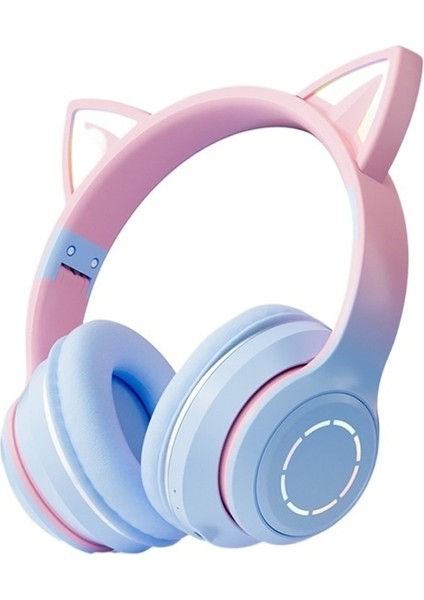 Kedi Kulaklı Işıklı Bluetooth Kulaklık Internet Ünlüleri Için Sevimli Canlı Yayın Ağır Bas Kulaklık Cep Telefonları Için (Yurt Dışından)