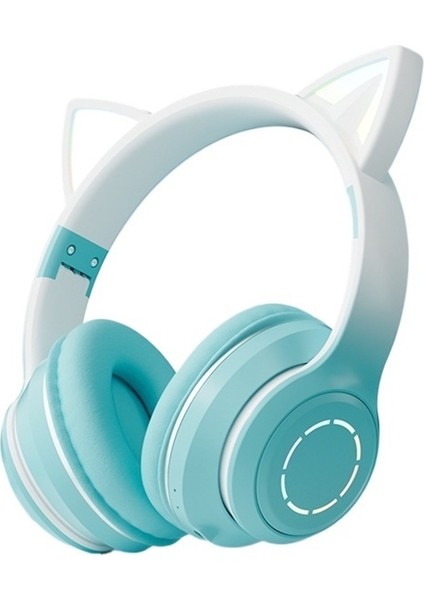 Kedi Kulaklı Işıklı Bluetooth Kulaklık Internet Ünlüleri Için Sevimli Canlı Yayın Ağır Bas Kulaklık Cep Telefonları Için (Yurt Dışından)