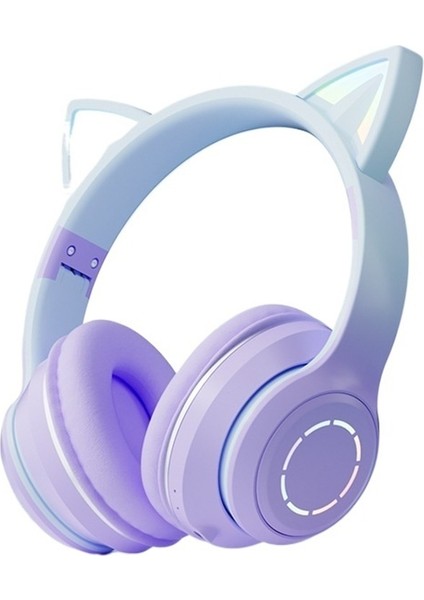 Kedi Kulaklı Işıklı Bluetooth Kulaklık Internet Ünlüleri Için Sevimli Canlı Yayın Ağır Bas Kulaklık Cep Telefonları Için (Yurt Dışından)