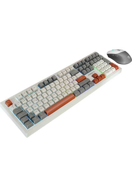 Km-78 Rena Krem/gri/kahve Kablosuz 2.4 + Bt Rgb Aydınlatmalı Sessiz Q Su Sıçramasına Dayanıklı Klavye + Mouse Set fırsatları