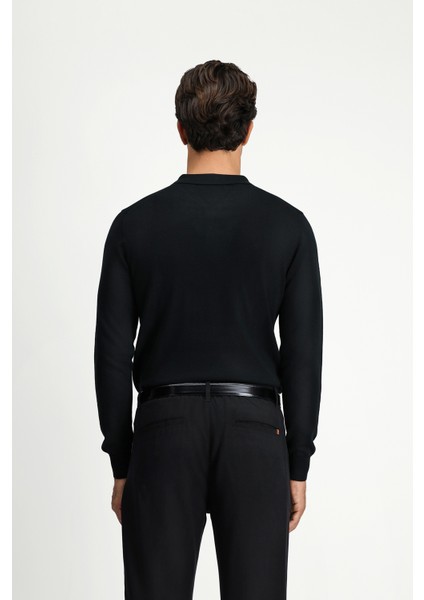 Polo Yaka Regular Fit Yünlü Triko Kazak fiyatları