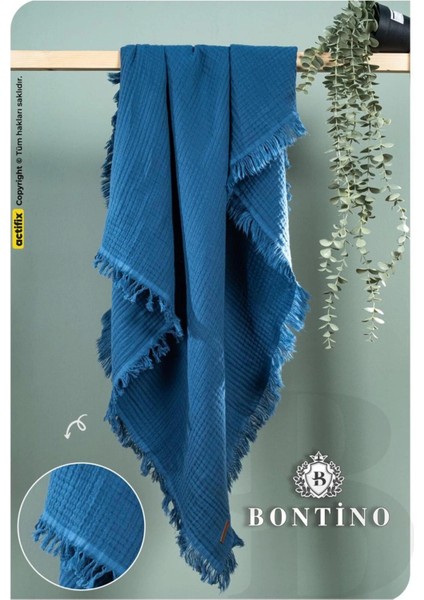 Müslin Örtü & Battaniye 4 Katlı Saçaklı %100 Pamuk 100X110 cm Ekstra Yumuşak ve Nefes Alabilir