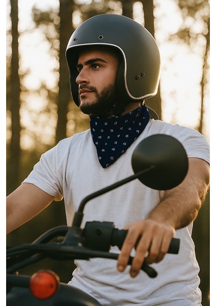 100% Pamuklu Çapa Desenli Bandana Kare Pamuklu Kumaş