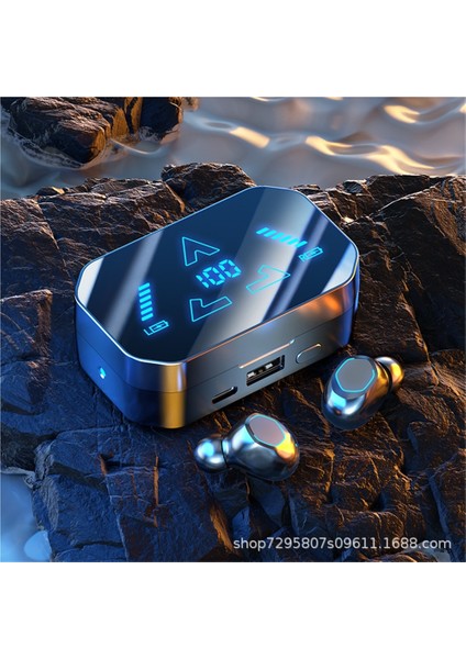 Yeni Ayna Tws Kulaklıklar Dokunmatik Dijital Ekran Gürültü Azaltma Kulaklıklar Bluetooth Kablosuz Kulak Içi M49 (Yurt Dışından)