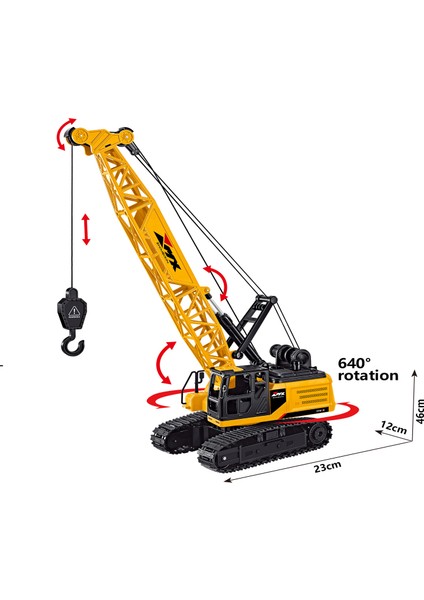 2.4ghz Rc Vinç Metal Alaşım 8ch Uzaktan Kumandalı Oyuncak Vinç fiyatları