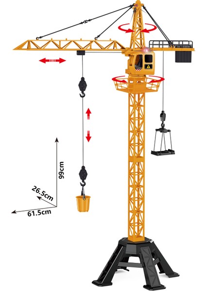 99CM Işıklı Şarjlı Full Fonksiyon Metal Alaşım Kule Vinç Uzaktan Kumandalı Inşaat Oyuncakları fiyatları