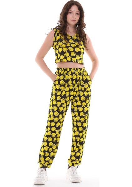 Kadın Çizgi Film Karakterli Alt Üst Takım