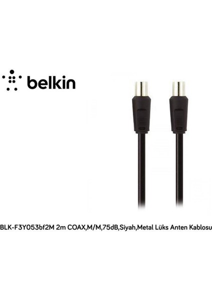 BLK-F3Y053BF2M 2mt COAX,M-M75DB,SIYAH,METAL Kablo