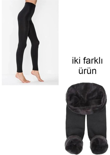 Termal Tayt ve Şardonlu Peluş Tayt Set Ikisi Bir Arada