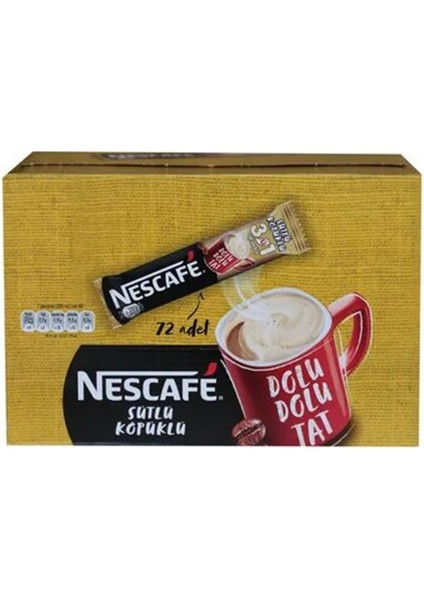 Nescafe 3ü1 Arada Sütlü Köpüklü 72 Adet 17,4gr 12584220