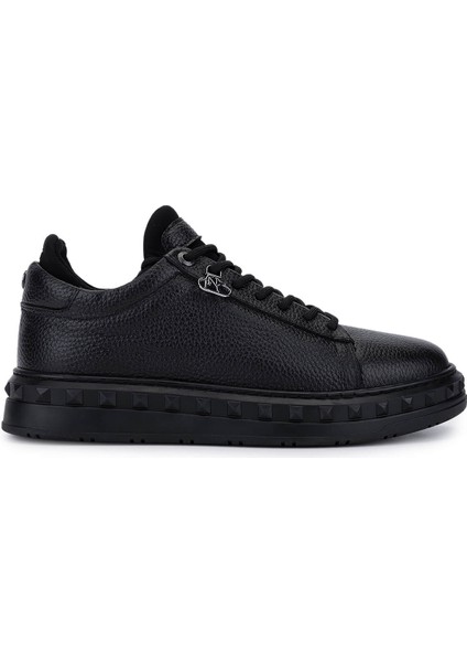 Erkek Siyah Deri Sneakers & Spor Ayakkabı 352 23105 Erk Ayk SK25-26 Sıyah Dr