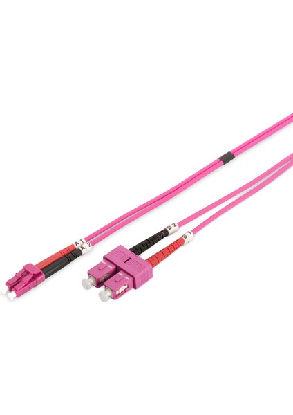 Digitus Lc-Sc Fiber Optik Patch Cord, Duplex, Multimode, Om4, 50/125 Μ, 3 Metre