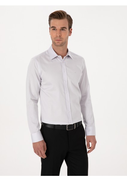 Erkek Açık Gri Slim Fit %100 Pamuk Klasik Gömlek 50318179-VR001 modelleri