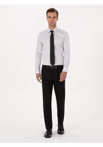 Erkek Açık Gri Slim Fit %100 Pamuk Klasik Gömlek 50318179-VR001 fırsatları