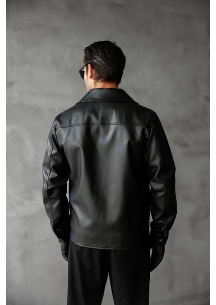 Erkek Regular Fit Yakalı Içi Kürklü Deri Ceket indirimleri